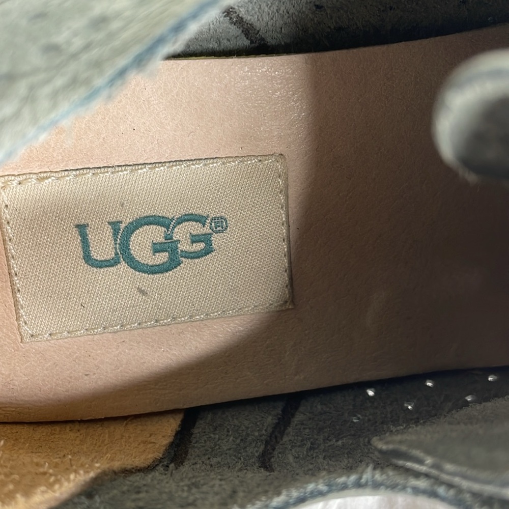 UGG Teal Green Perforated Leather Sneakers - Picture 7 of 9